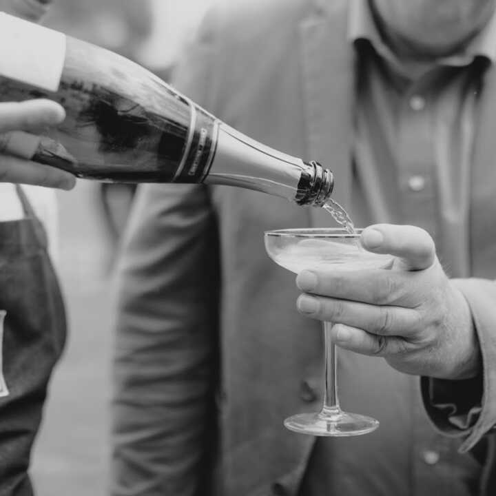 champagne being poured into a glass